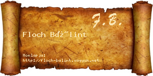 Floch Bálint névjegykártya
